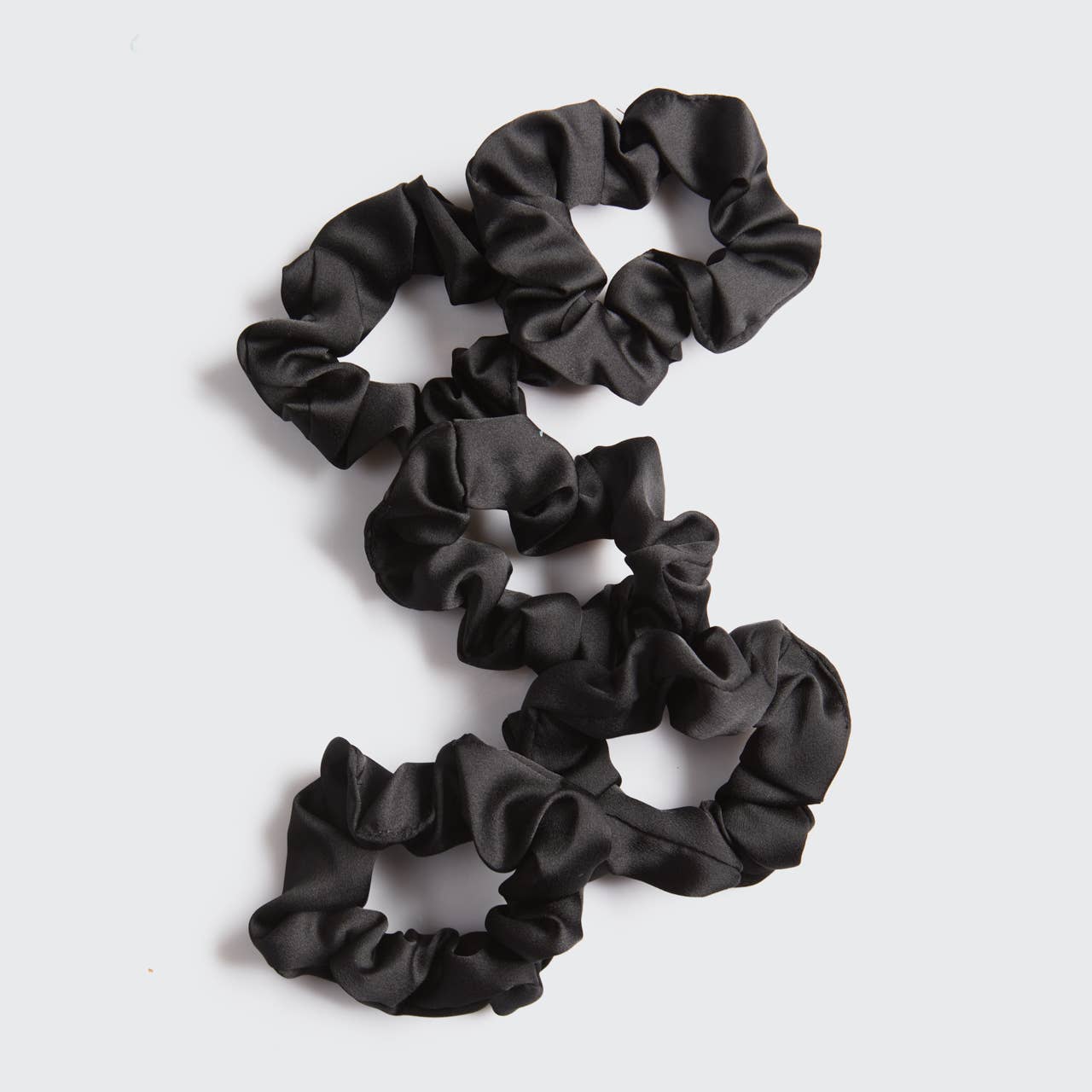 Satin Sleep Scrunchies 5pc Set - Black