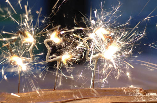 4th of July 4" Mini Gold Star Sparkler Wand Set