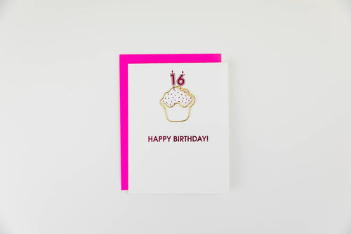 Happy Birthday 16 Milestone Paperclip Card