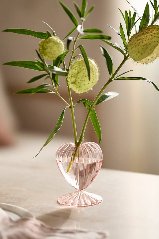 Light Pink Heart Glass Vase
