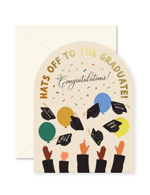 Hats Off Graduation Arch Card