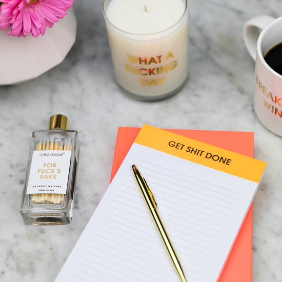 Get Shit Done Notepad - Lined Notepad - Perforated Sheets - Orange