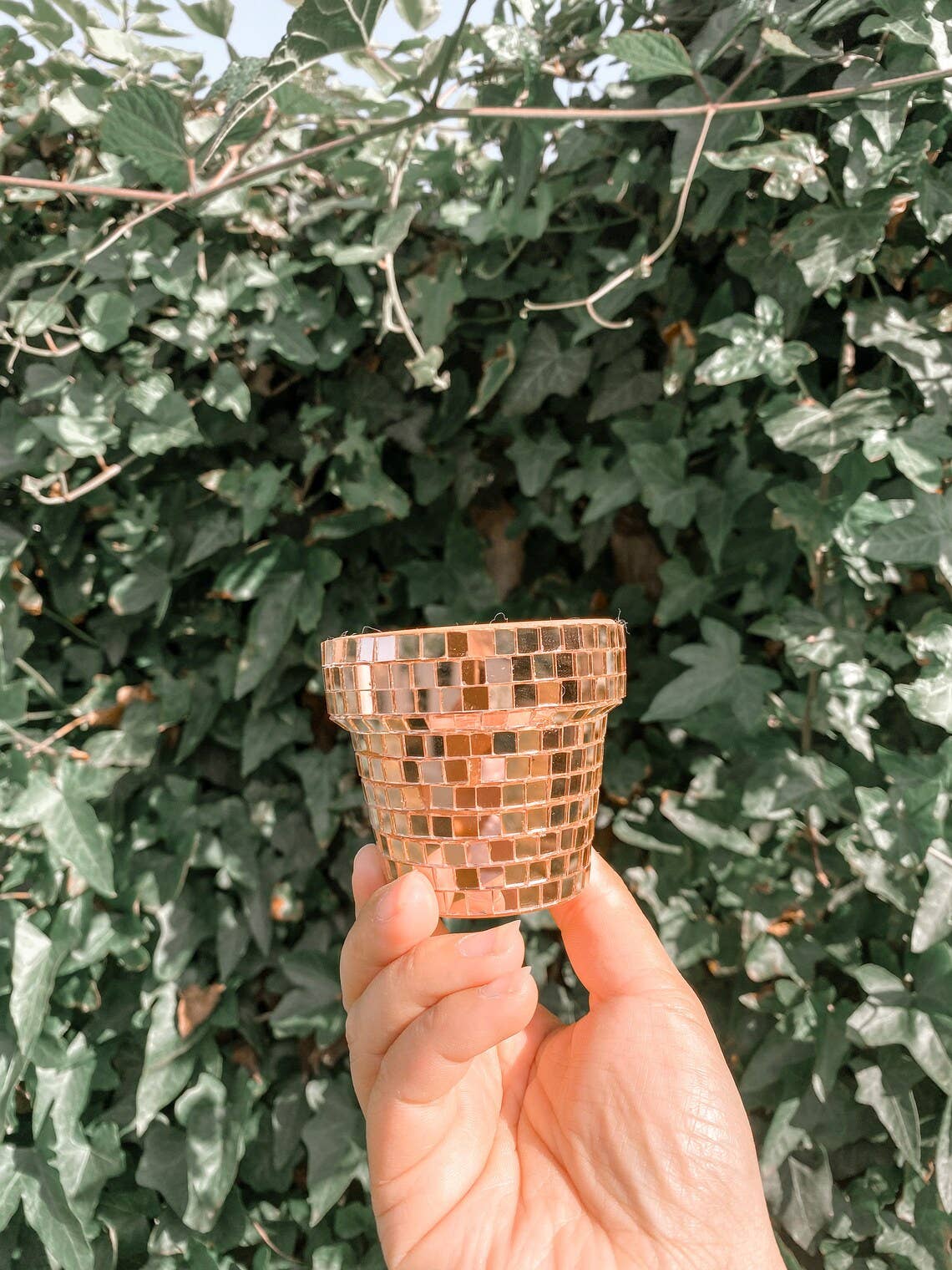 plant pot rose gold Mini 2.3 Inch Disco Planter Pot