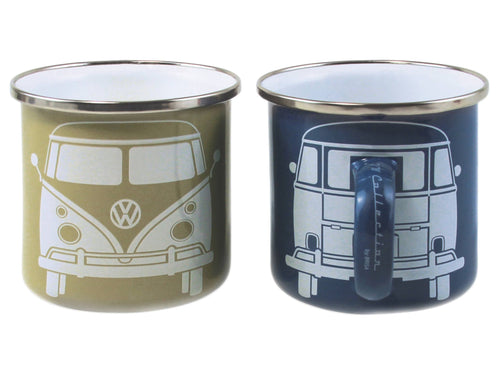 VW Bus Enamel Mug 2-pc Set