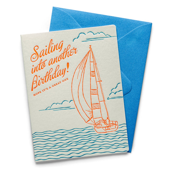 Sailing Letterpress Birthday Card