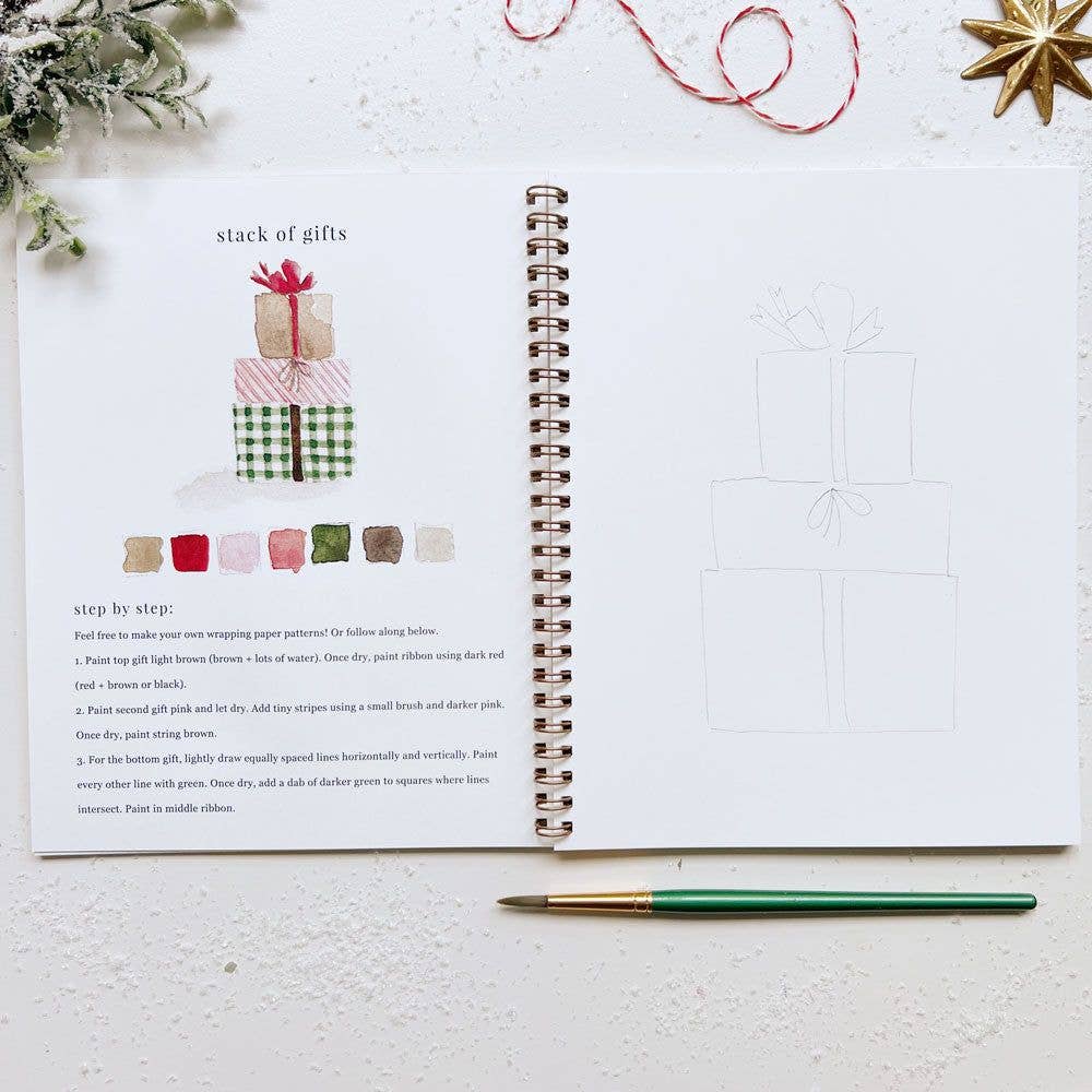 Christmas watercolor workbook SET
