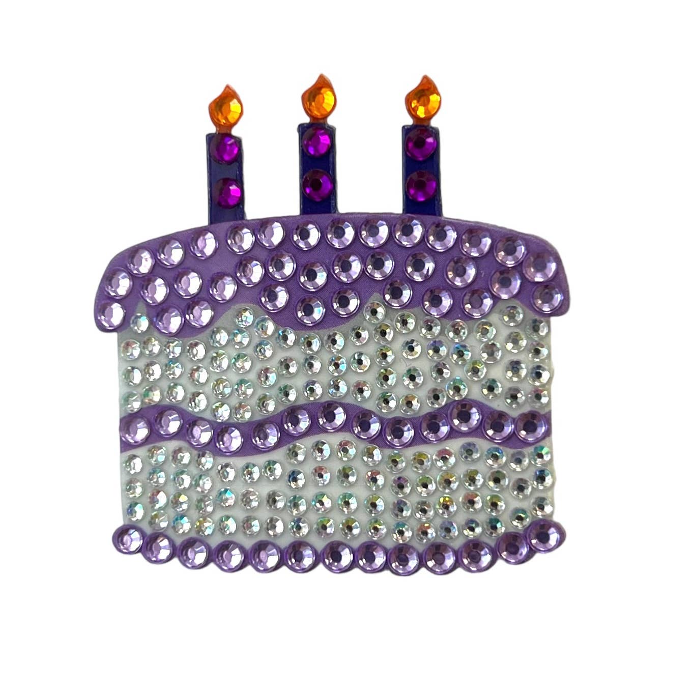 StickerBeans Purple Birthday Cake 2" Sticker