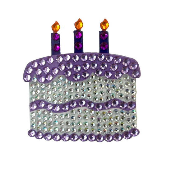 StickerBeans Purple Birthday Cake 2" Sticker