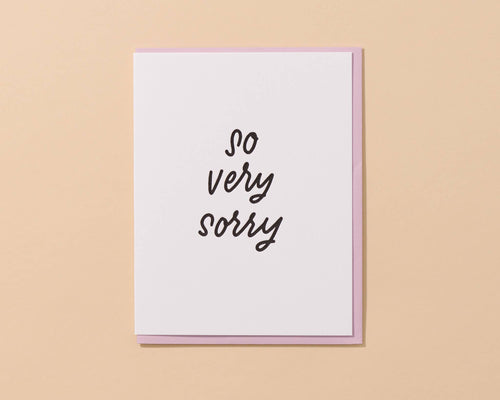 So Very Sorry Letterpress Sympathy Card