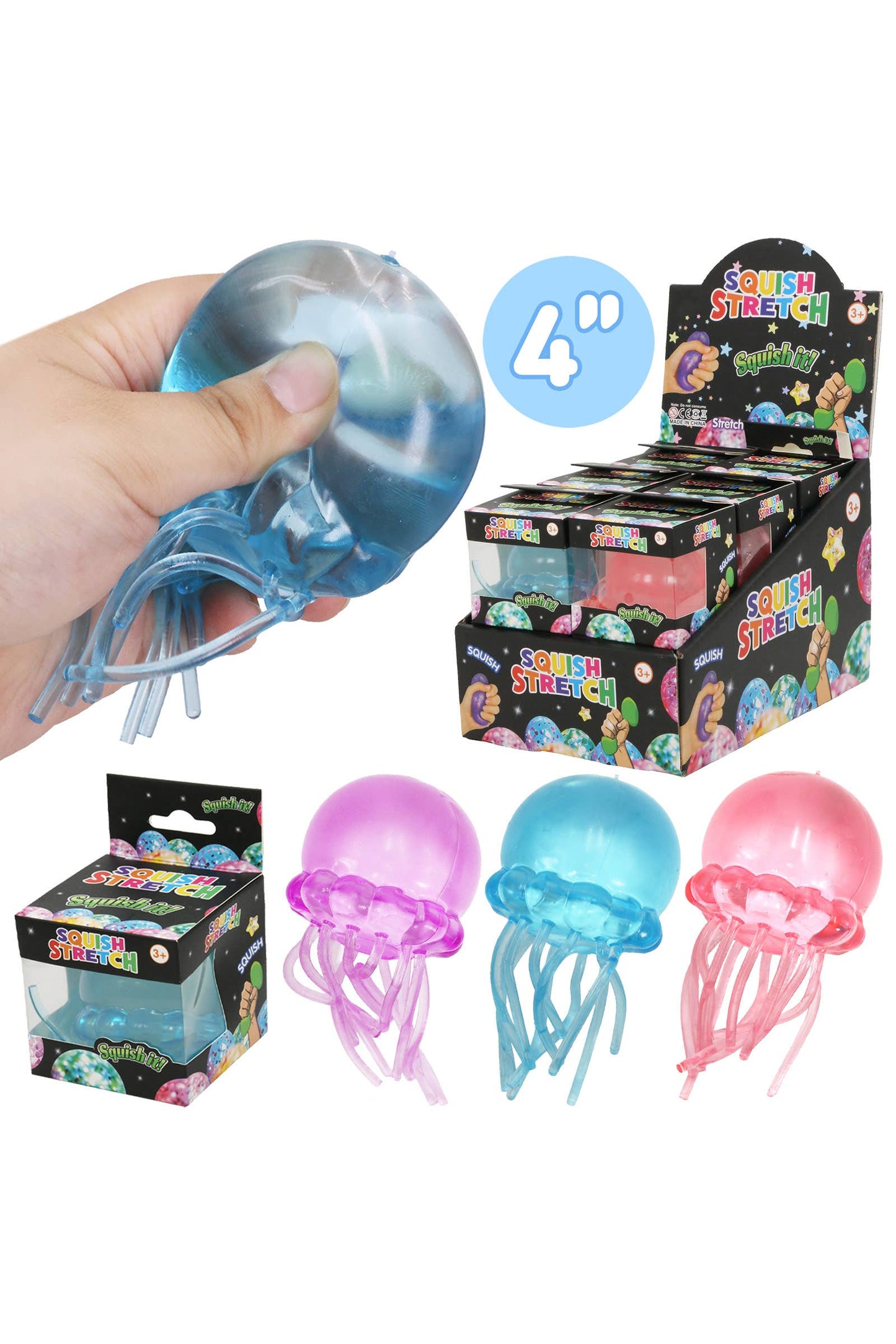Jellyfish 4 Inch Squishy Toy - Assorted Colors