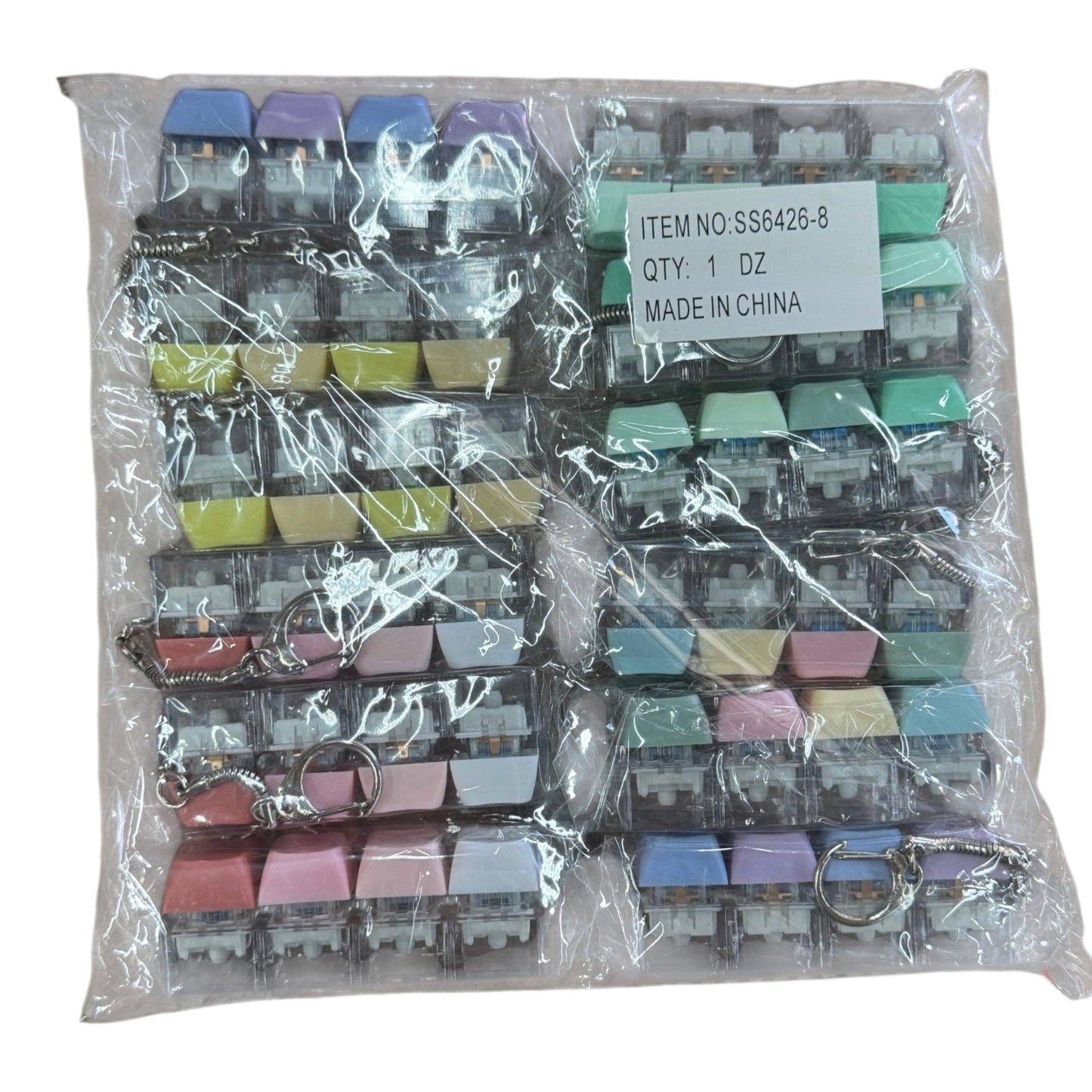 Pastel Keycap Fidget Keychain - Assorted Colors