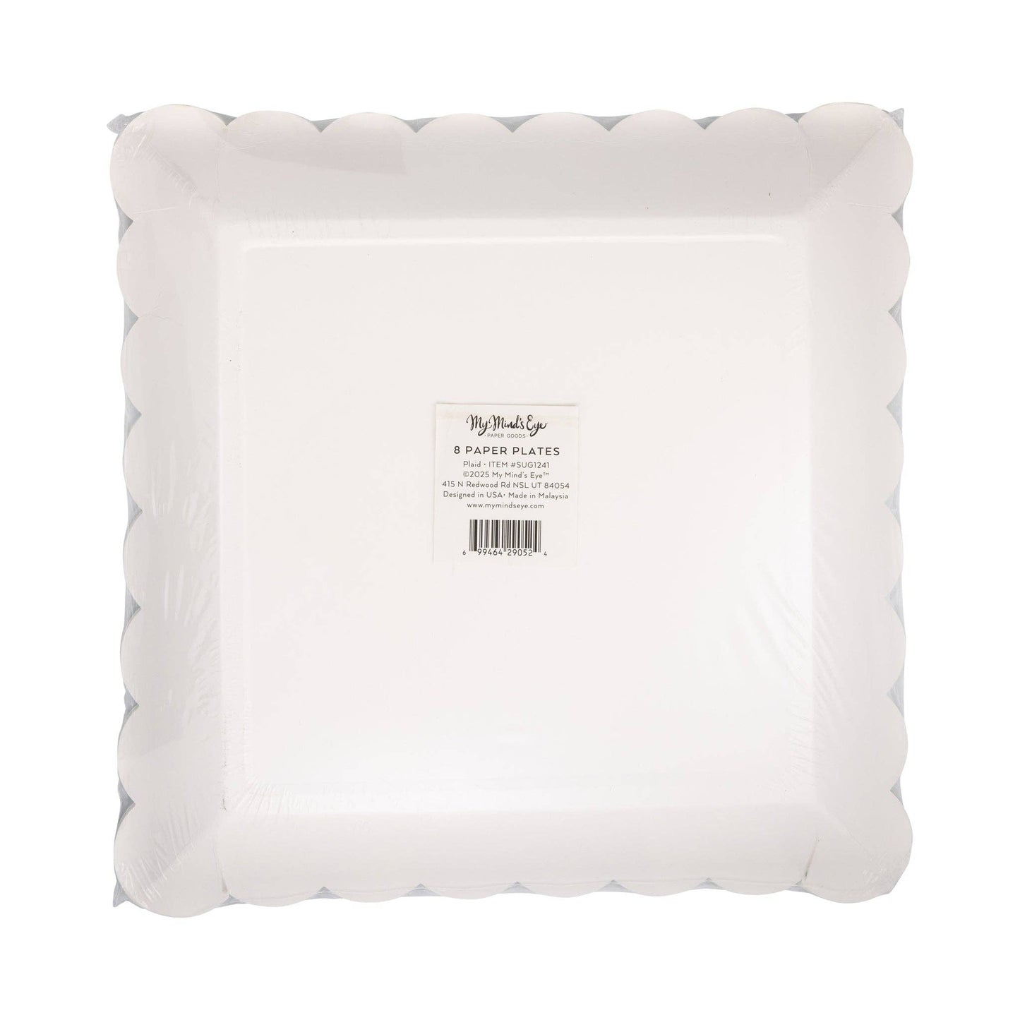 Plaid Scalloped Edge Plates