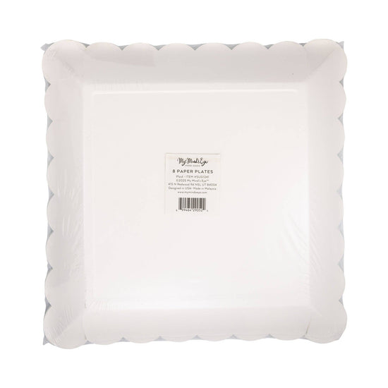 Plaid Scalloped Edge Plates