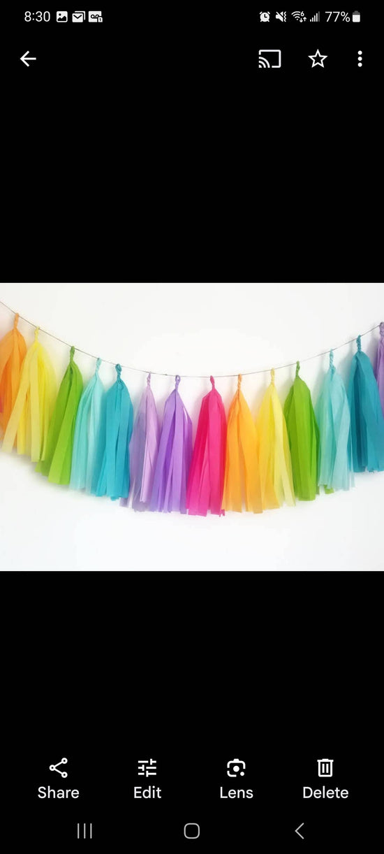 Tissue Paper Tassel - Cool Mint