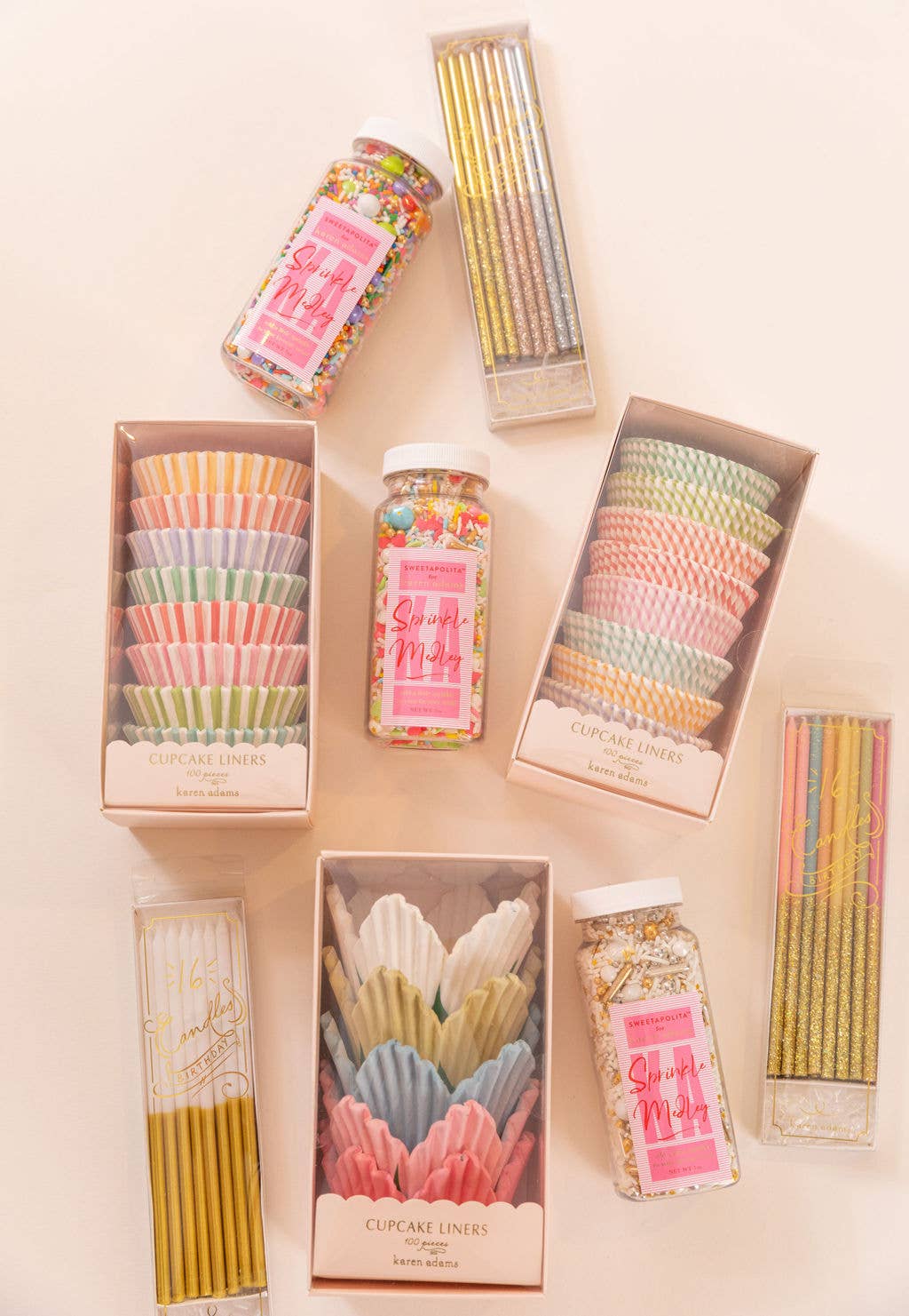 Cupcake Liners: Round Pastel Stripe