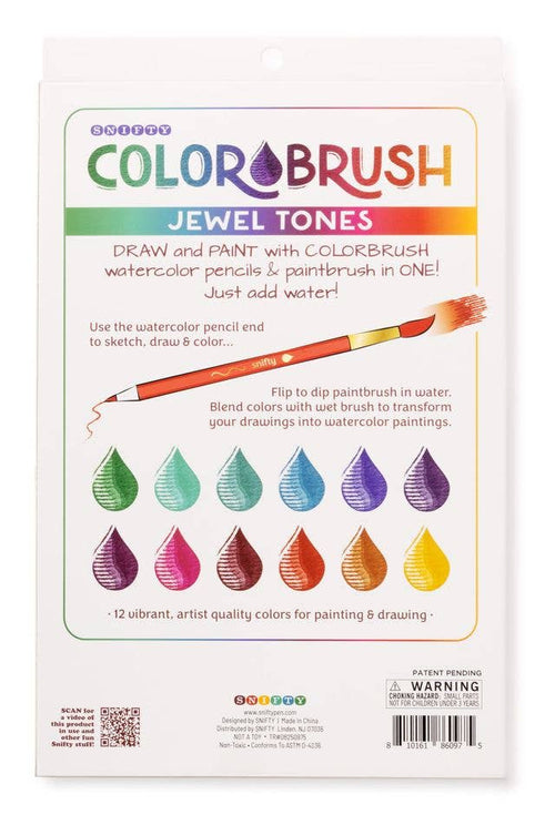 JEWEL TONES COLORBRUSH - Watercolor Pencil/Paintbrush Set