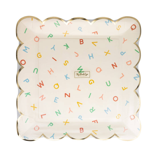 Scattered Alphabet Paper Plates