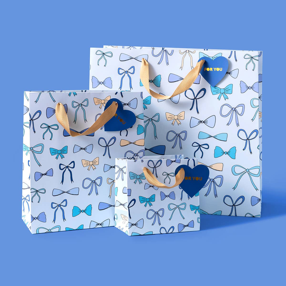 Blue Bows Gift Bags - 3 Sizes