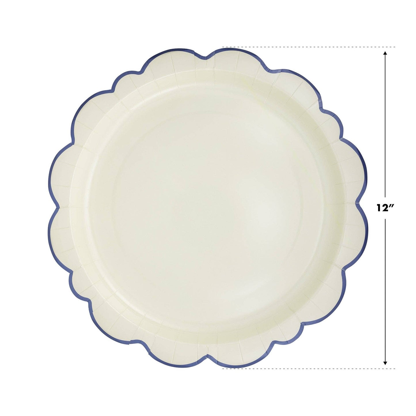 Pembroke Cream with Blue Edge 12" Paper Plates