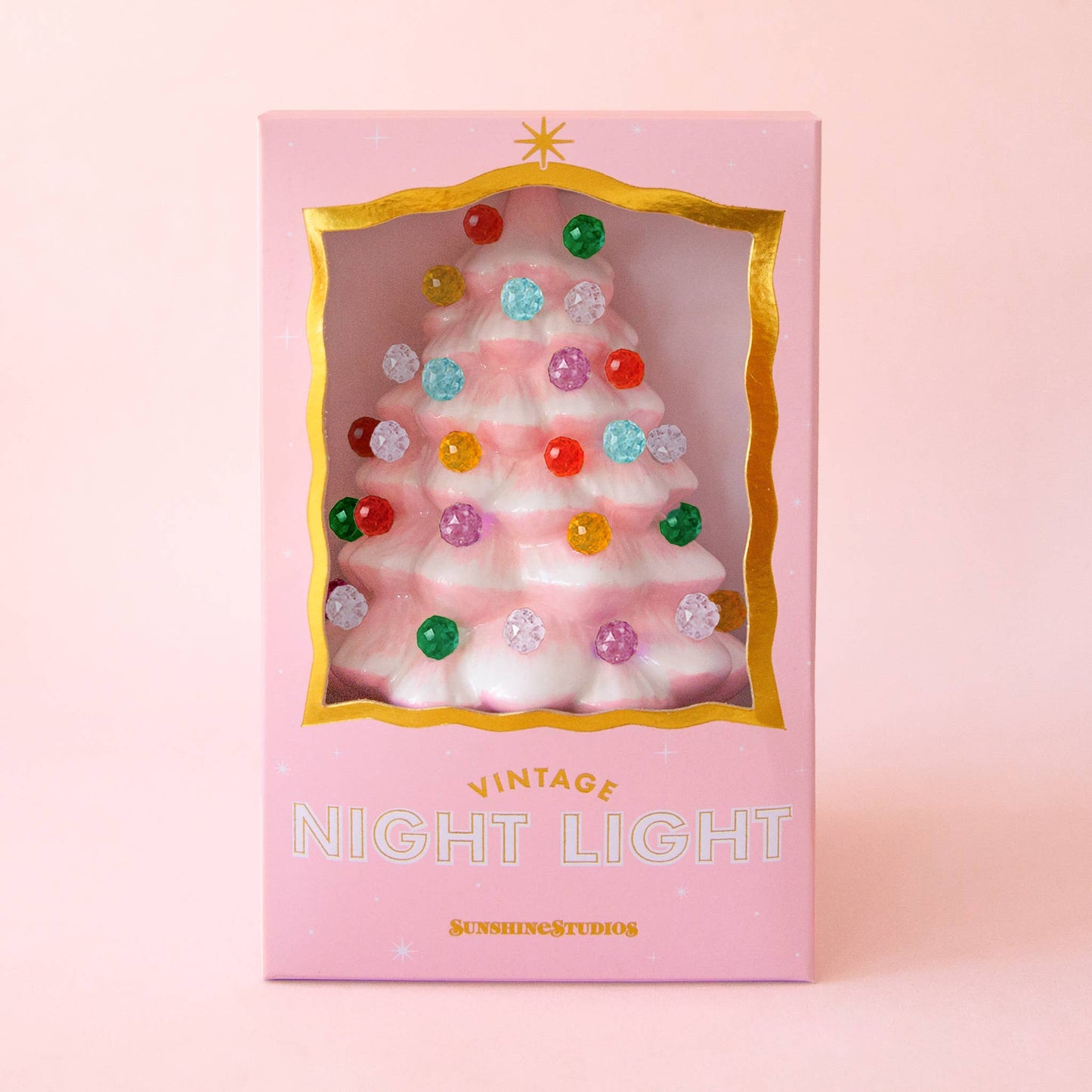 Vintage Tree Gumdrop Night Light - Pink
