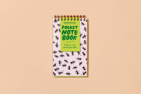 Ants Letterpress Pocket Size Spiral Notebook