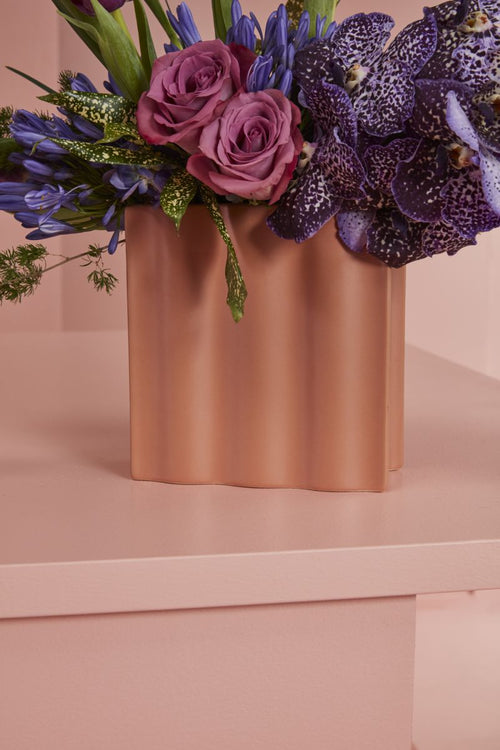 Orange Wavy Vase