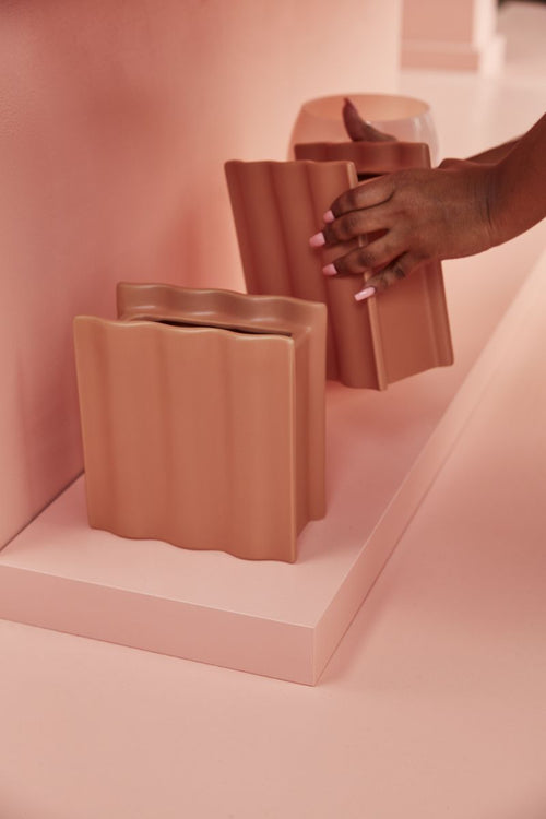 Orange Wavy Vase