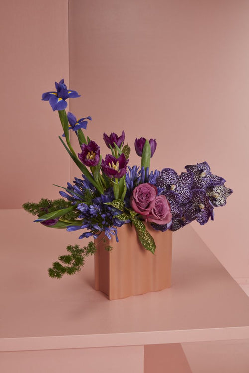 Orange Wavy Vase
