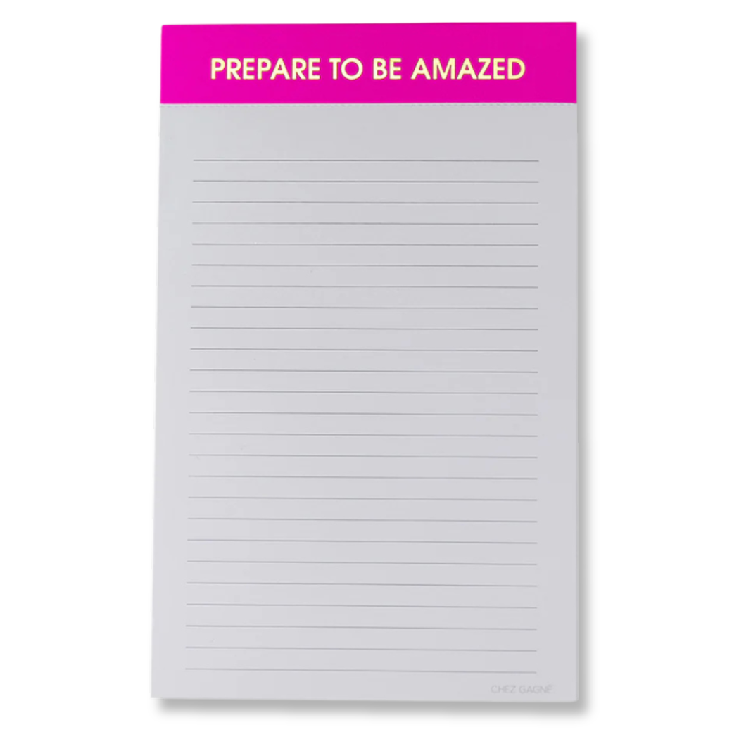 Prepare to Be Amazed - Lined Notepad - Bright Purple Magenta