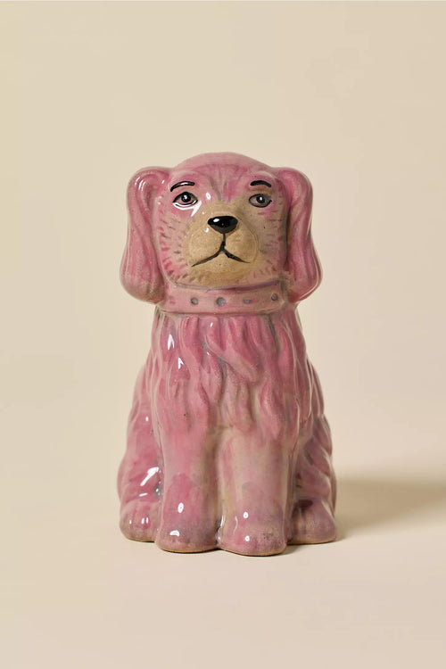 Petite Poodle Stoneware Bud Vase