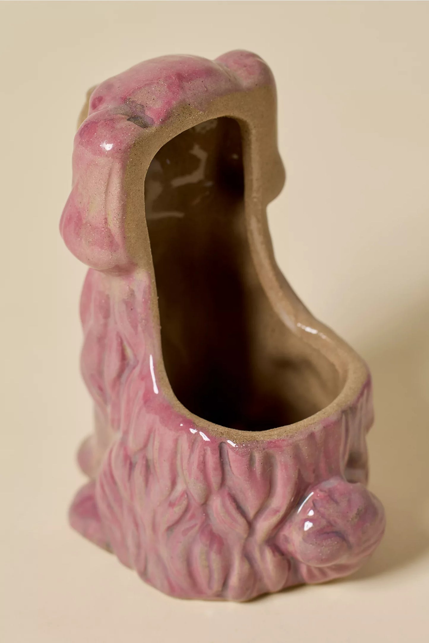 Petite Poodle Stoneware Bud Vase