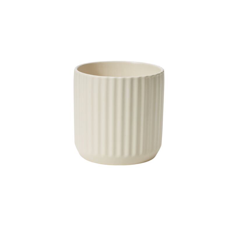 white ribbed plant pot Beam Planter Pot