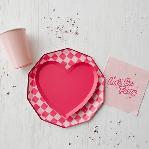 Pink Checkered Signature Dinner Plates - 8 ct.