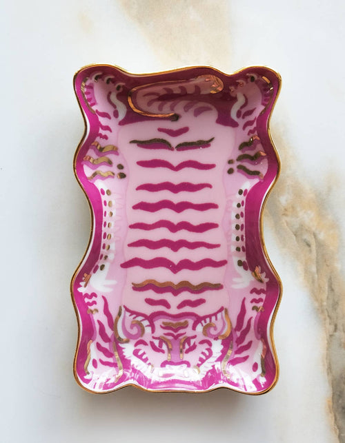 Tibetan Tiger Porcelain Trinket Dish
