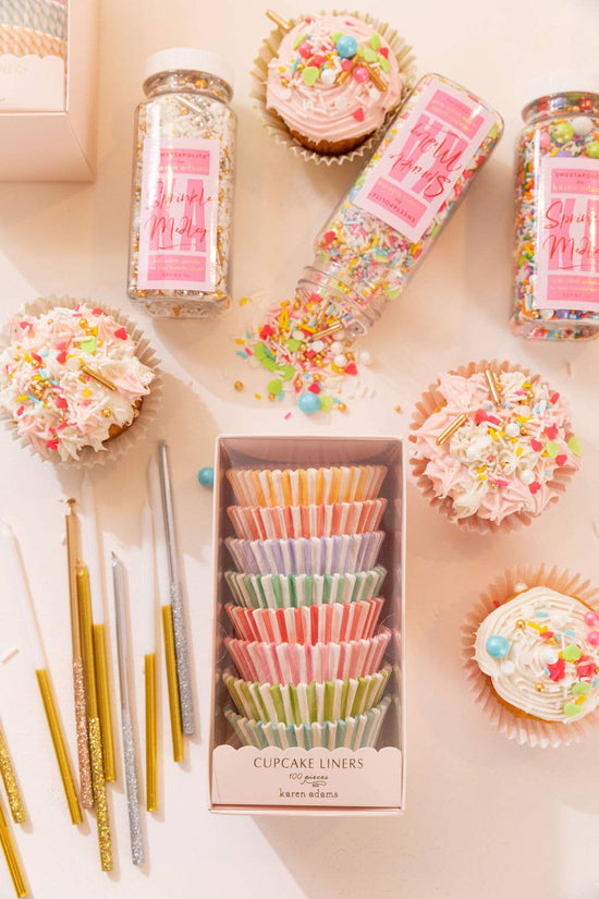 Cupcake Liners: Round Pastel Stripe