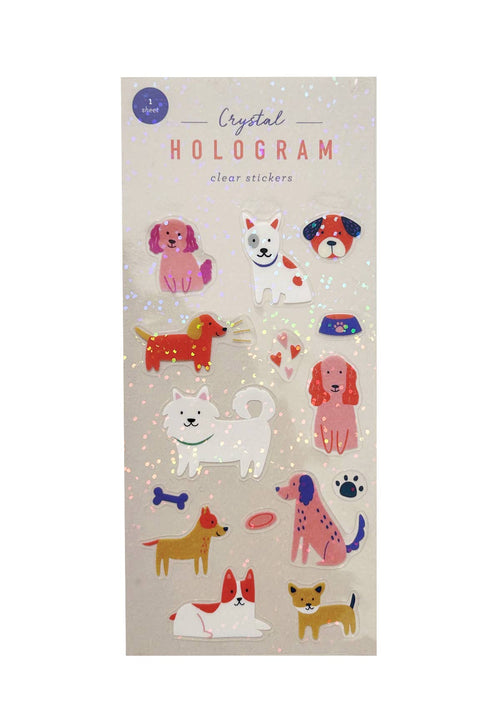 Dogs Hologram Clear Sticker Set