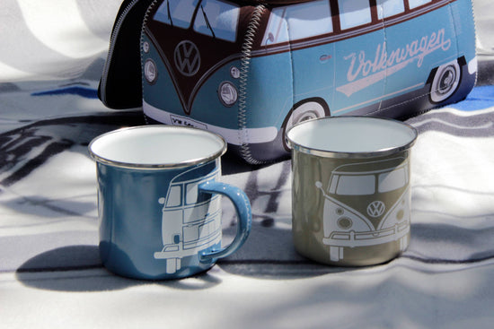 VW Bus Enamel Mug 2-pc Set