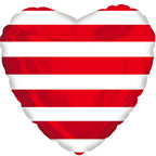 Striped Heart Foil Balloons