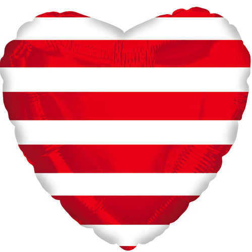 Striped Heart Foil Balloons
