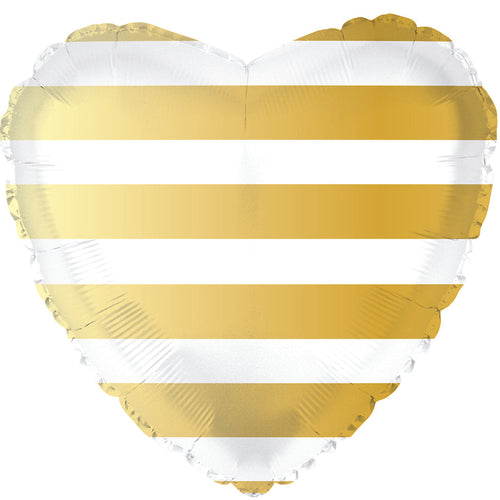 Striped Heart Foil Balloons