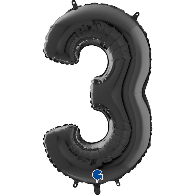 Foil Number Balloons - Black