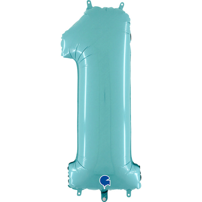 Foil Number Balloons - Turquoise