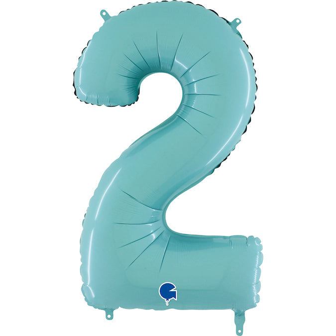 Foil Number Balloons - Turquoise