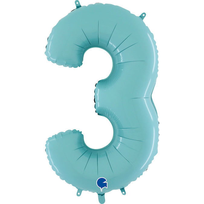 Foil Number Balloons - Turquoise