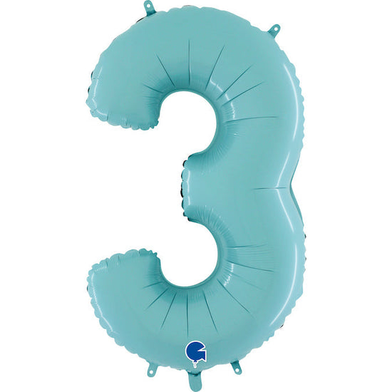 Foil Number Balloons - Turquoise