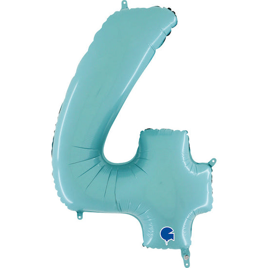 Foil Number Balloons - Turquoise