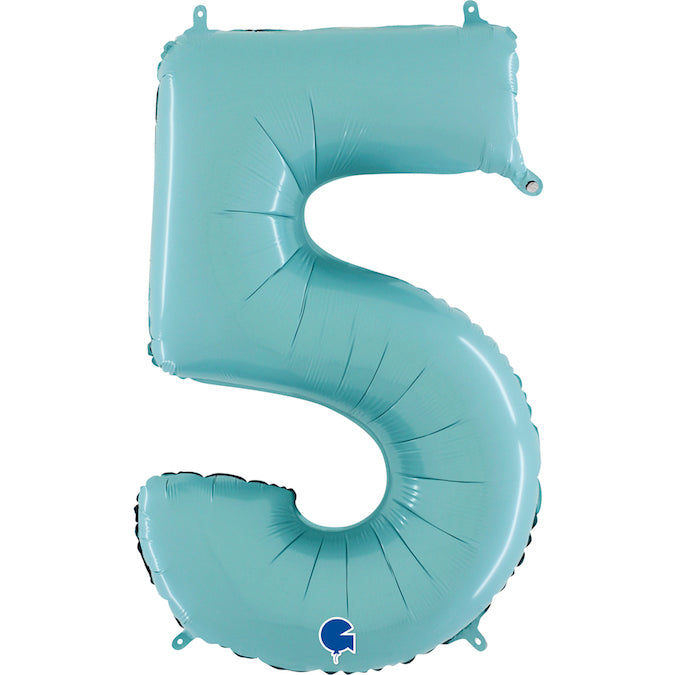 Foil Number Balloons - Turquoise