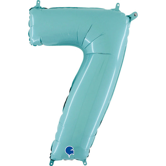 Foil Number Balloons - Turquoise