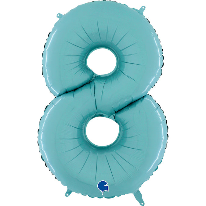 Foil Number Balloons - Turquoise