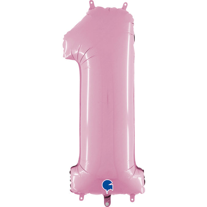 Foil Number Balloons - Pastel Pink